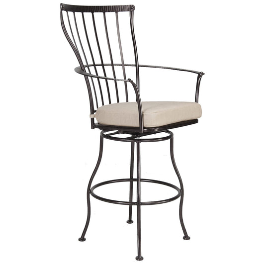 OW Lee Monterra Wrought Iron Swivel Bar Stool