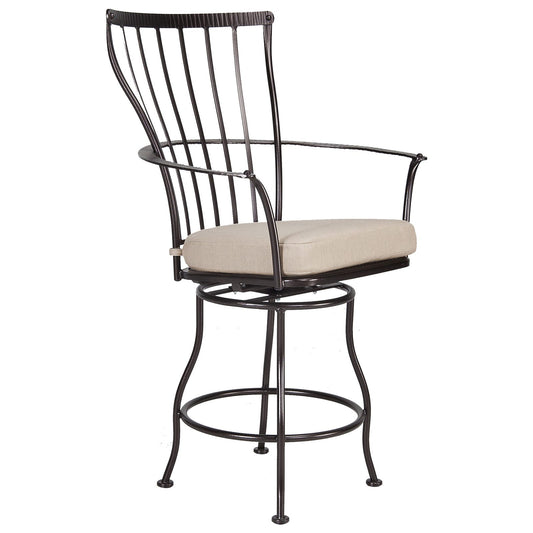 OW Lee Monterra Wrought Iron Swivel Counter Stool