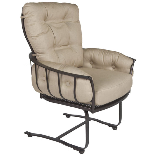 OW Lee Monterra Wrought Iron Urban Scale Spring Base Lounge Chair