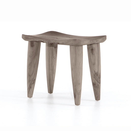 Four Hands 102424-002 Zuri Outdoor Stool - Weathered Grey Teak