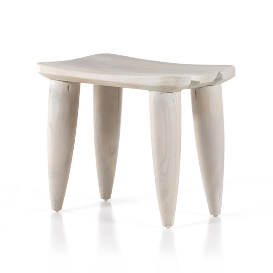 Four Hands 102424-003 Zuri Outdoor Stool - Ivory Teak