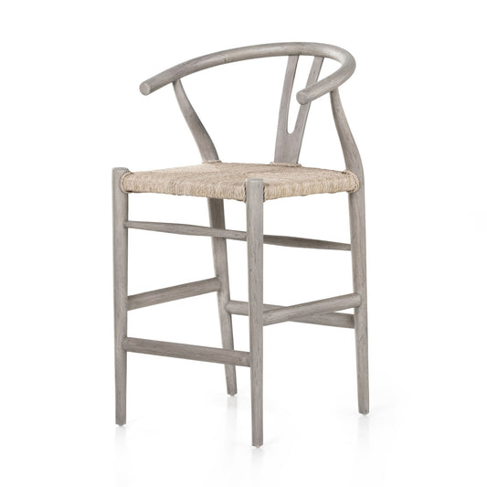 Four Hands 106917-009 Muestra Bar + Counter Stool - Weathered Grey Teak