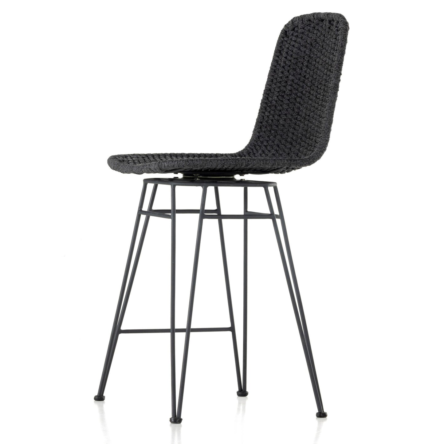 Four Hands 106927-010 Dema Outdoor Swivel Bar + Counter Stool - Charcoal Iron