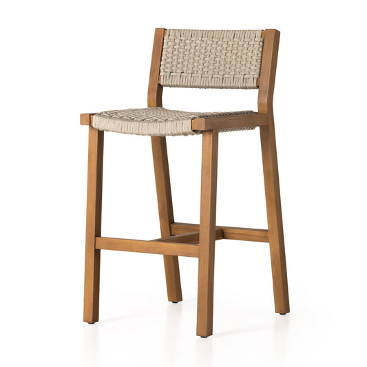 Four Hands 106968-005 Delano Outdoor Bar + Counter Stool - Natural Teak-FSC