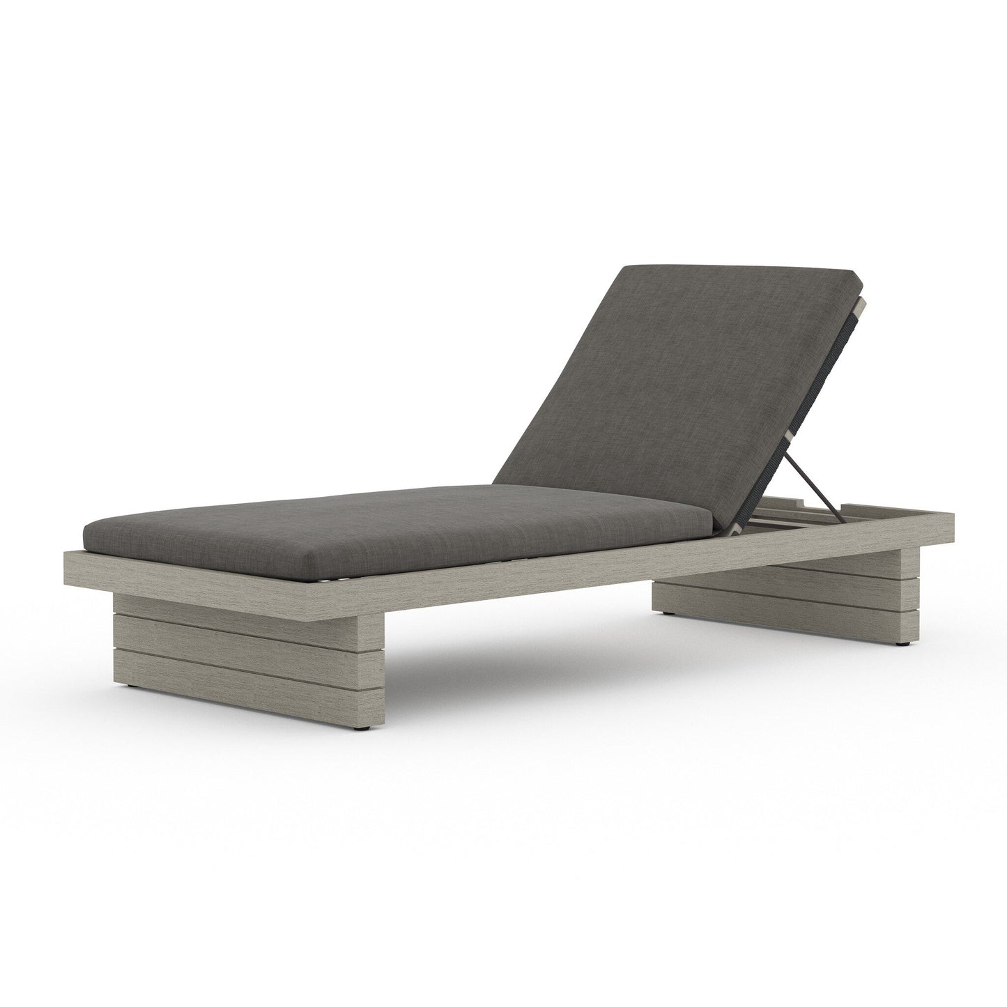 Four Hands 223214-002 Leroy Outdoor Chaise - Weathered Grey - Venao Charcoal