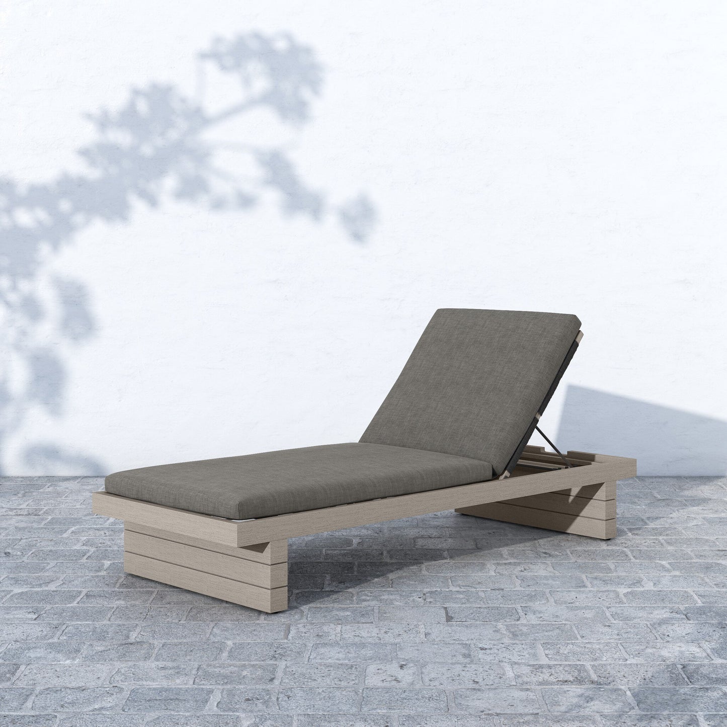 Four Hands 223214-002 Leroy Outdoor Chaise - Weathered Grey - Venao Charcoal