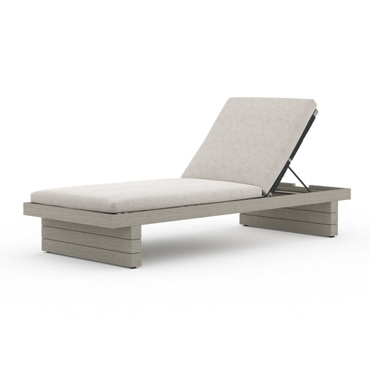 Four Hands 223214-007 Leroy Outdoor Chaise - Weathered Grey - Venao Grey