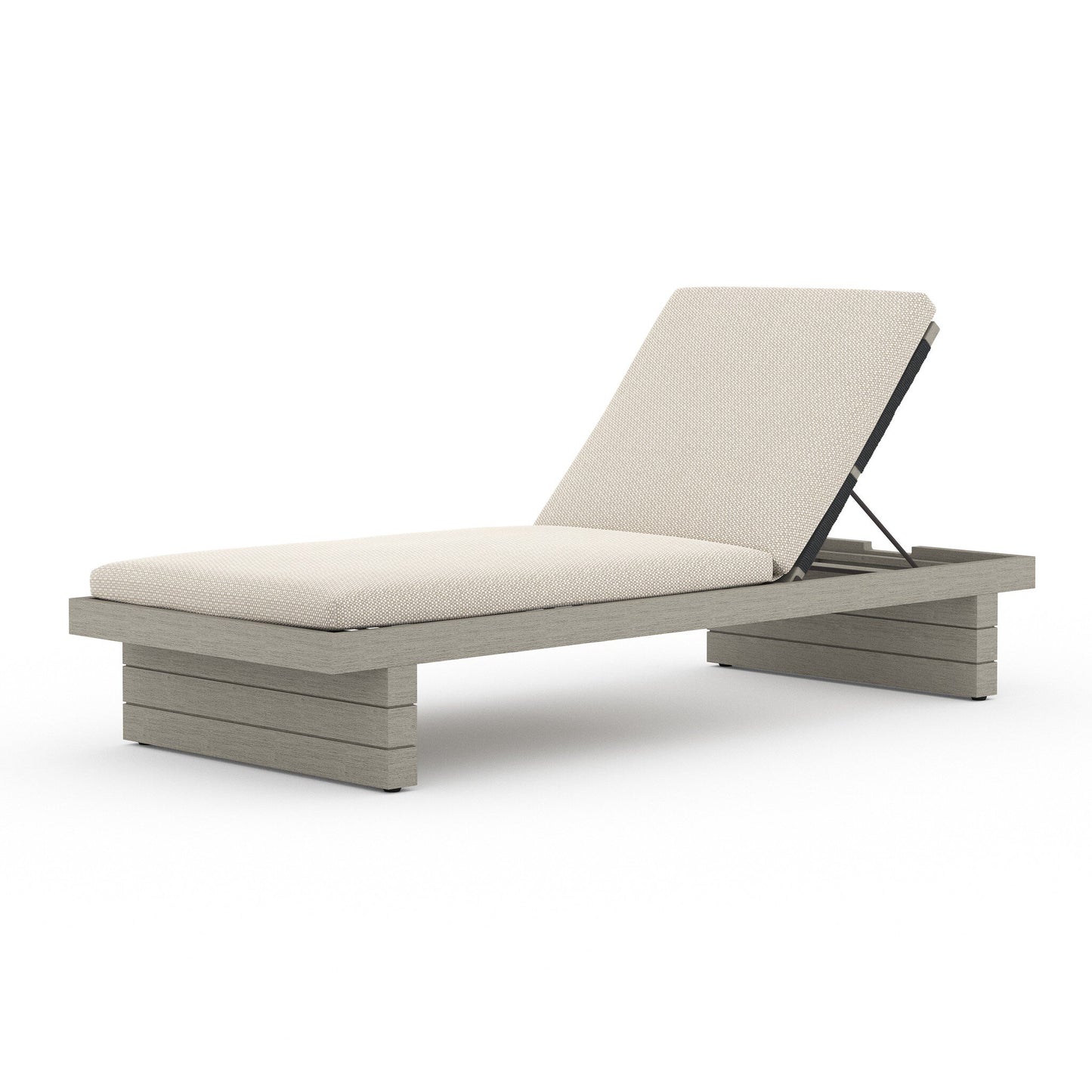 Four Hands 223214-010 Leroy Outdoor Chaise - Weathered Grey - Faye Sand