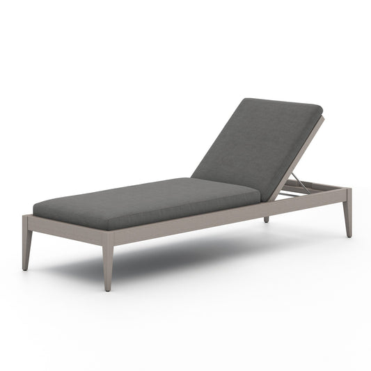 Four Hands 226912-007 Sherwood Outdoor Chaise, Weathered Grey - Venao Charcoal