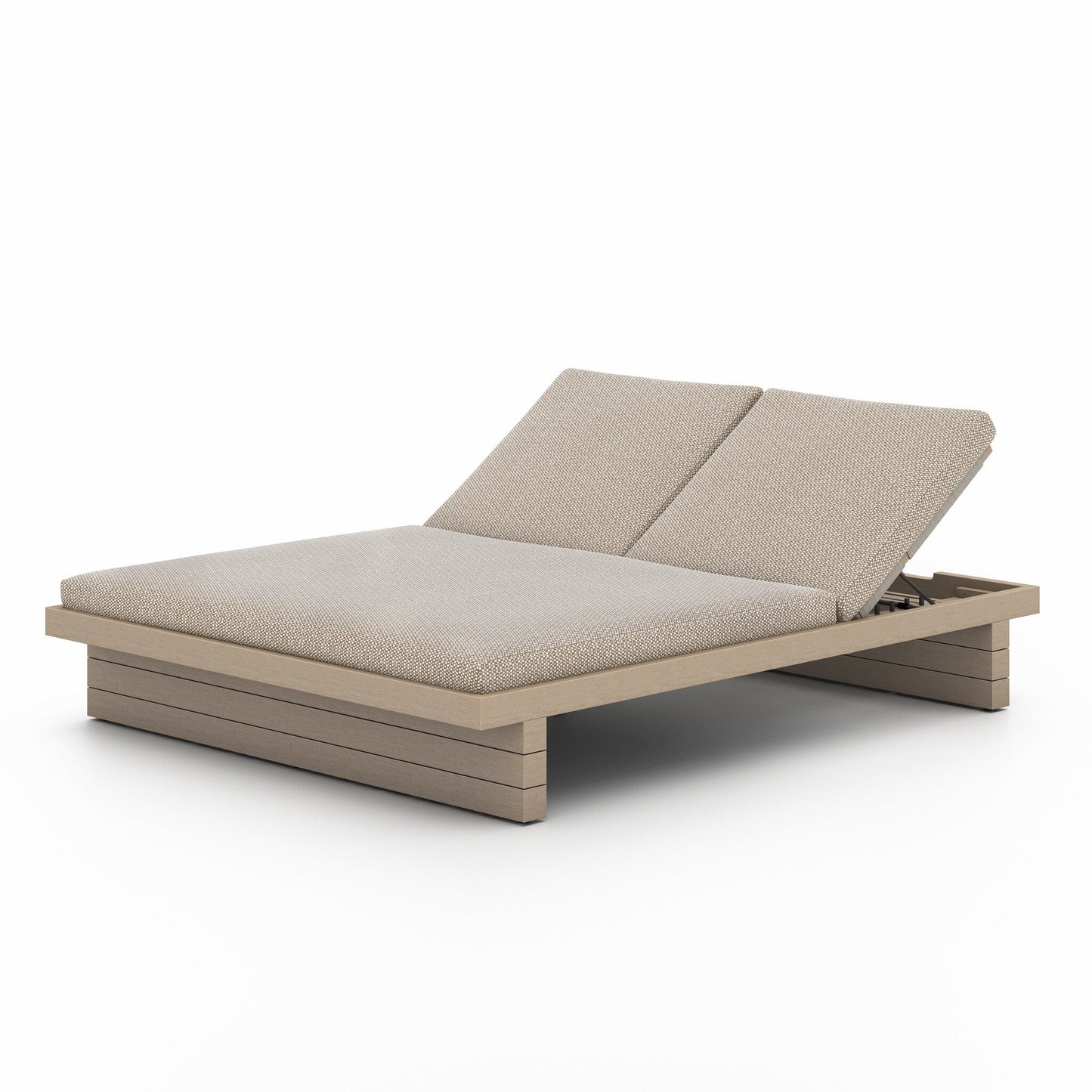 Four Hands 227876-004 Leroy Outdoor Double Chaise, Washed Brown - Faye Sand