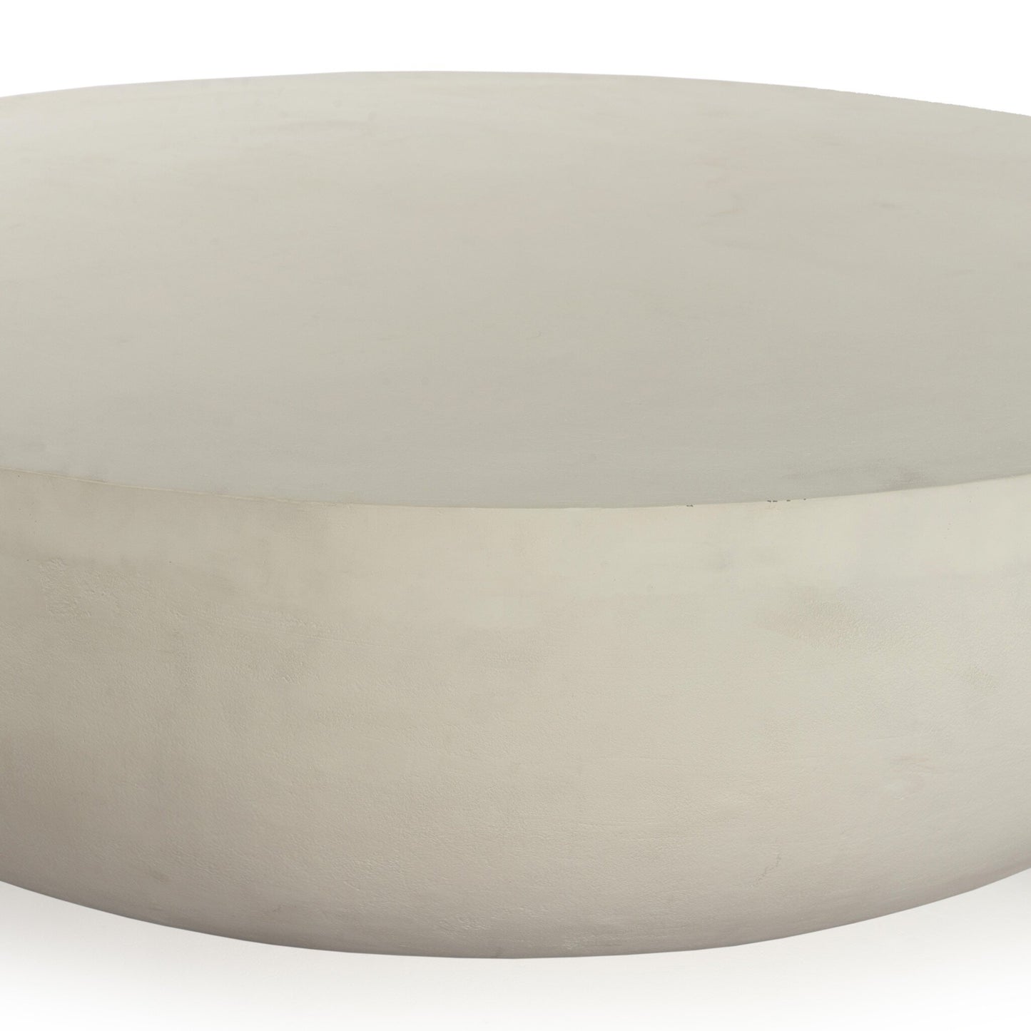 Four Hands 232203-003 Basil Outdoor Round Coffee Table - Matte White Cast Aluminum