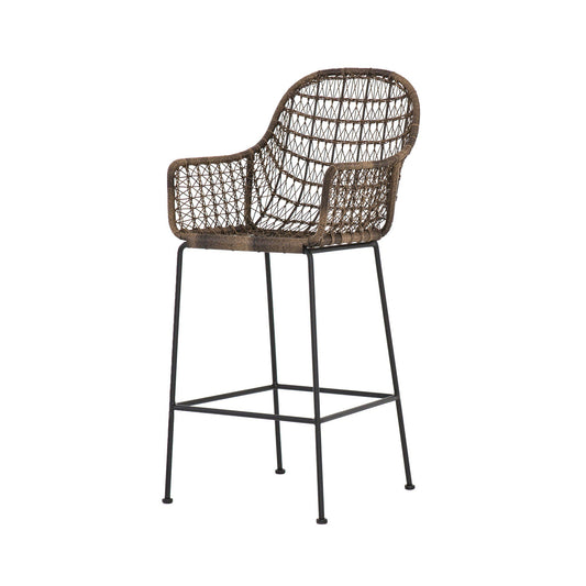 Four Hands JLAN-124A Bandera Outdoor Bar + Counter Stool - Natural Black