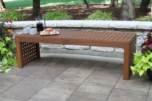 Outdoor Interiors 60586 Checkerboard Eucalyptus Bench