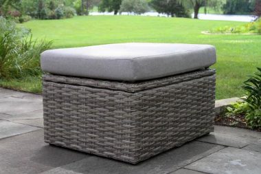 Outdoor Interiors TNA7901-GF Teak & Wicker Ottoman with Storage Feature