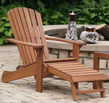 Outdoor Interiors CD3111 Adirondack Chair with Built-in Ottoman