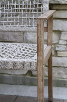 Outdoor Interiors 46611 Nautical Rope and Eucalyptus Wash Dining Chair 2 Pack