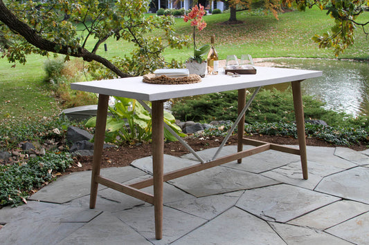 Outdoor Interiors 46672 Ivory Composite & Antique Wash Counter Height Table