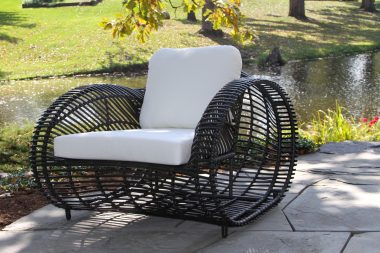 Outdoor Interiors TNA3233-B Black Lava Oversized Armchair