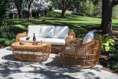 Outdoor Interiors TNA8228 “On the Vine” Teak and Wicker Coffee Table