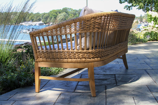 Outdoor Interiors TNA2077-BH Bohemian Teak & Wicker Sofa