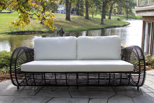 Outdoor Interiors TNA3222-B Black Lava Sofa