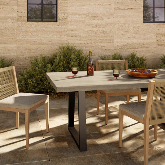 Four Hands VCNS-F004A Cyrus Outdoor Dining Table - Light Grey